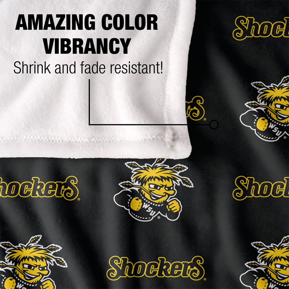 Wichita State University Logo Pattern Silky Touch Super Soft Throw Blanket
