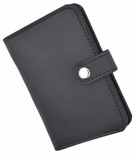 Genuine Leather Bifold Badge ID Holder with Snap Closure