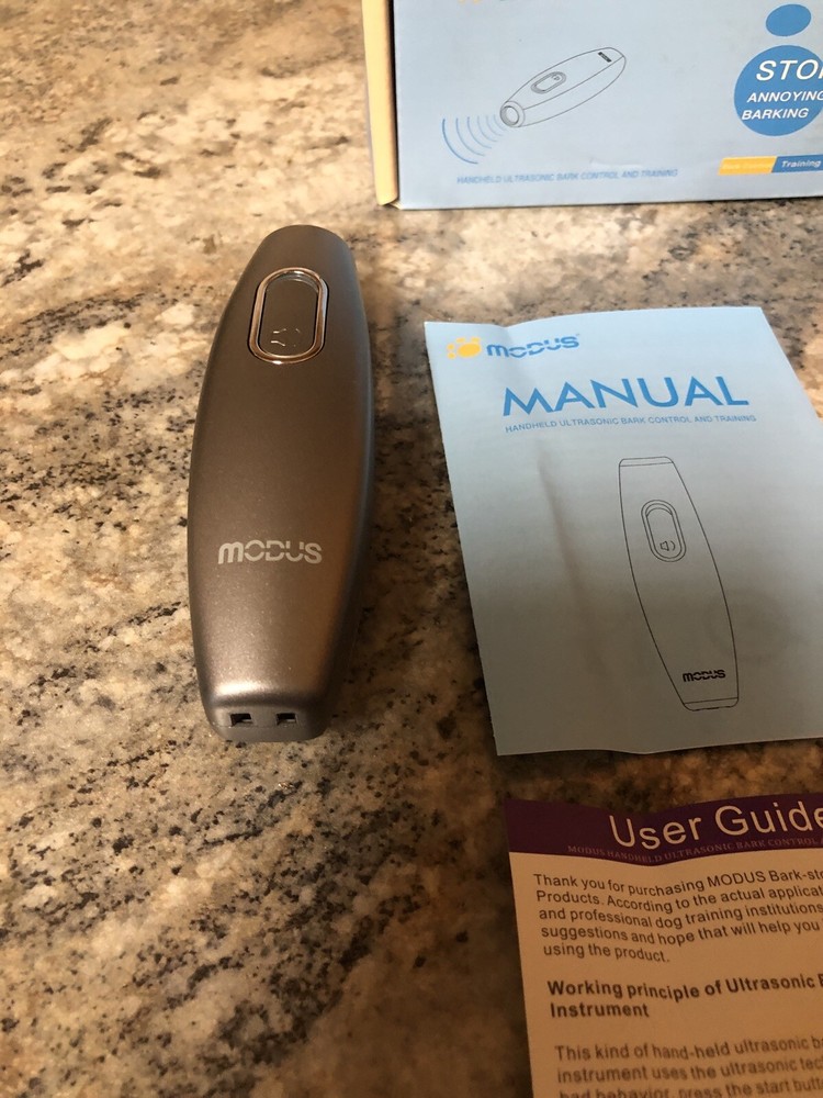 New Modus M-238 Handheld Ultrasonic Dog Bark Control & Training Grey