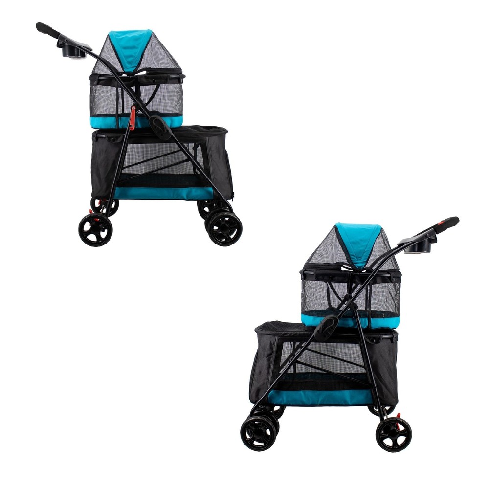 PETIQUE Pet & Pets Double Decker Pet Stroller, 11.53 Pound, Teal
