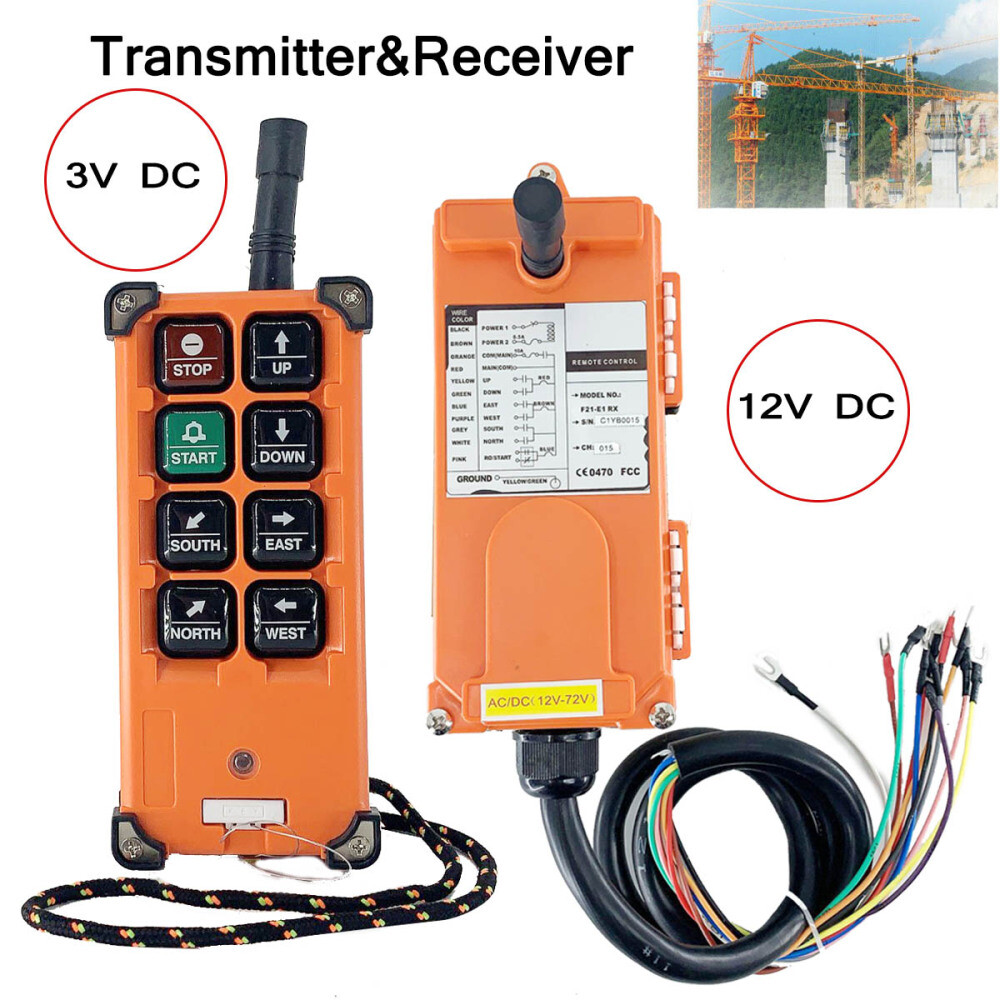 12/24V Industrial Crane Remote Control Radio Controller Transmitter & Receiver