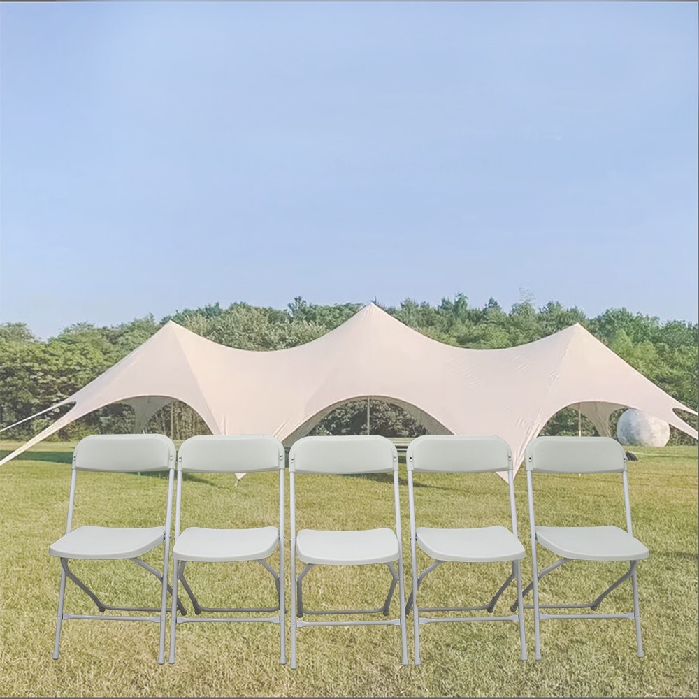 5pcs/set Commercial Folding Stackable Chairs Portable Plastic Chair Rubber Feet