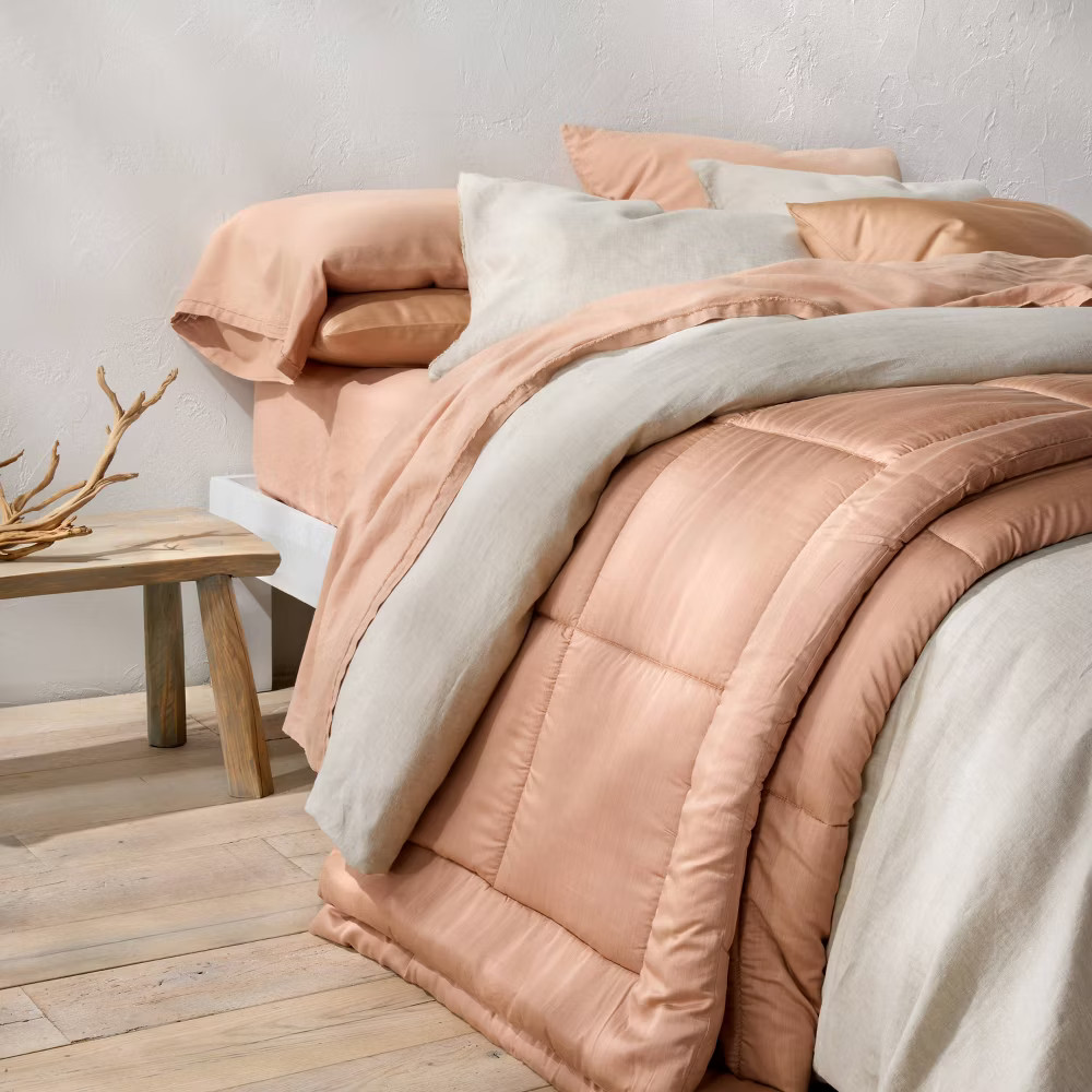 Full 100% Linen Sheet Set Light Adobe Clay - Casaluna