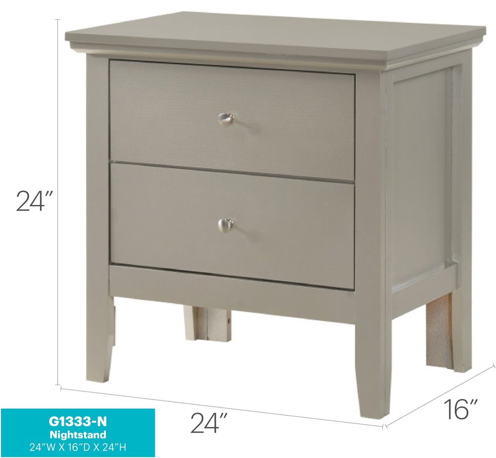 Elegant Silver Champagne Nightstand