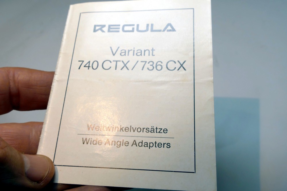 Regula Variant 740 CTX 736 Flash Owner's manual  Instruction Guide E English