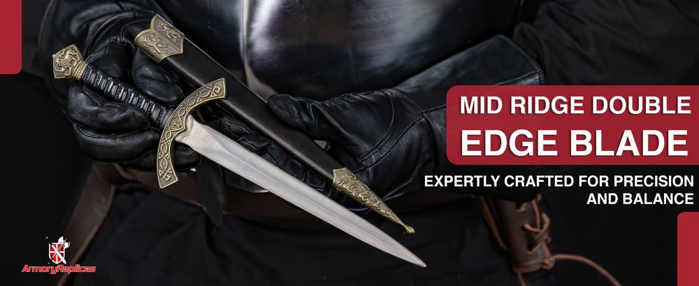 MEDIEVAL KNIGHT HISTORICAL SHORT SWORD FIXED BLADE DAGGER KNIFE w/ SCABBARD