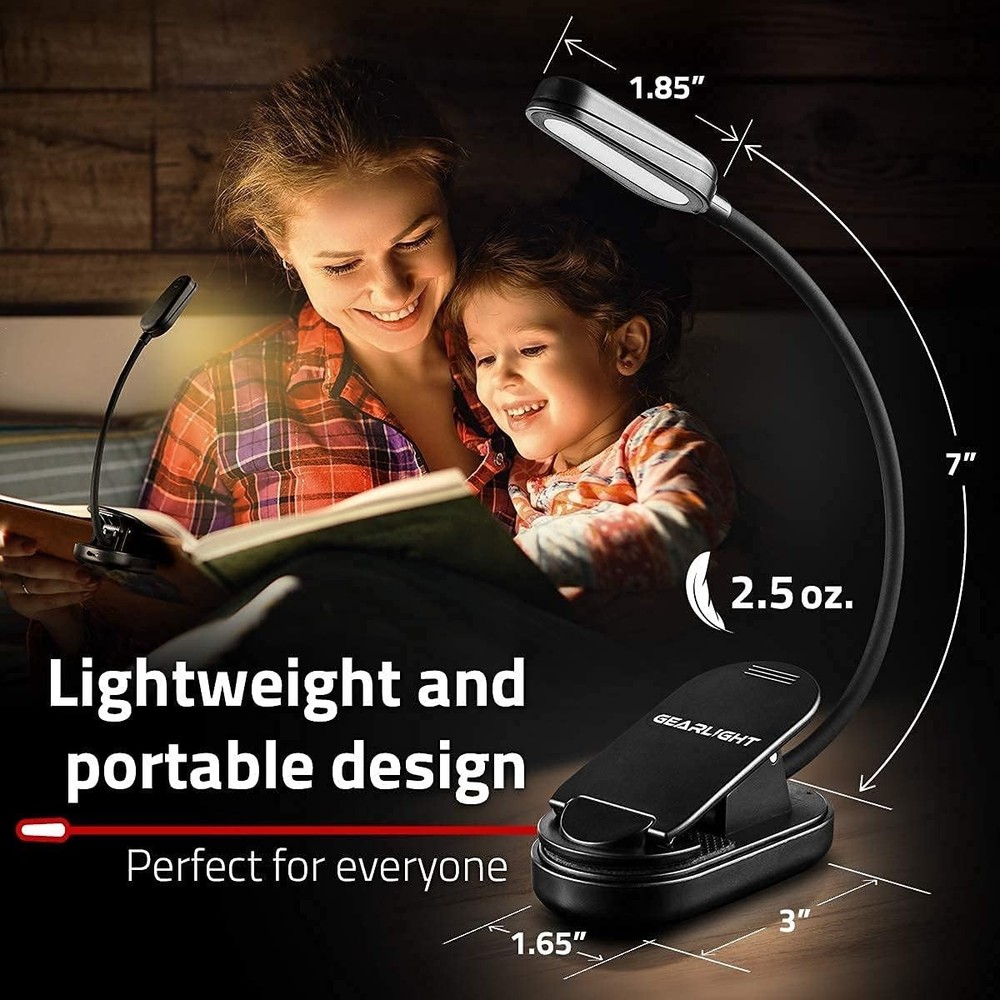 GearLight NiteOwl Rechargeable LED Book Light [2-PACK] - NEW