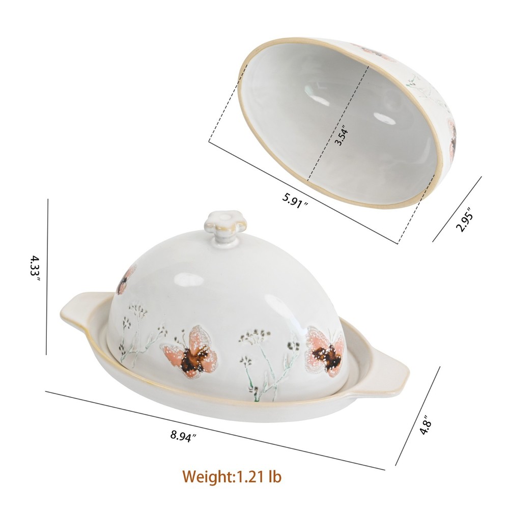 Ceramic Butter Dish With Lid Butter Keeper Dinning Table Kitchen Decor