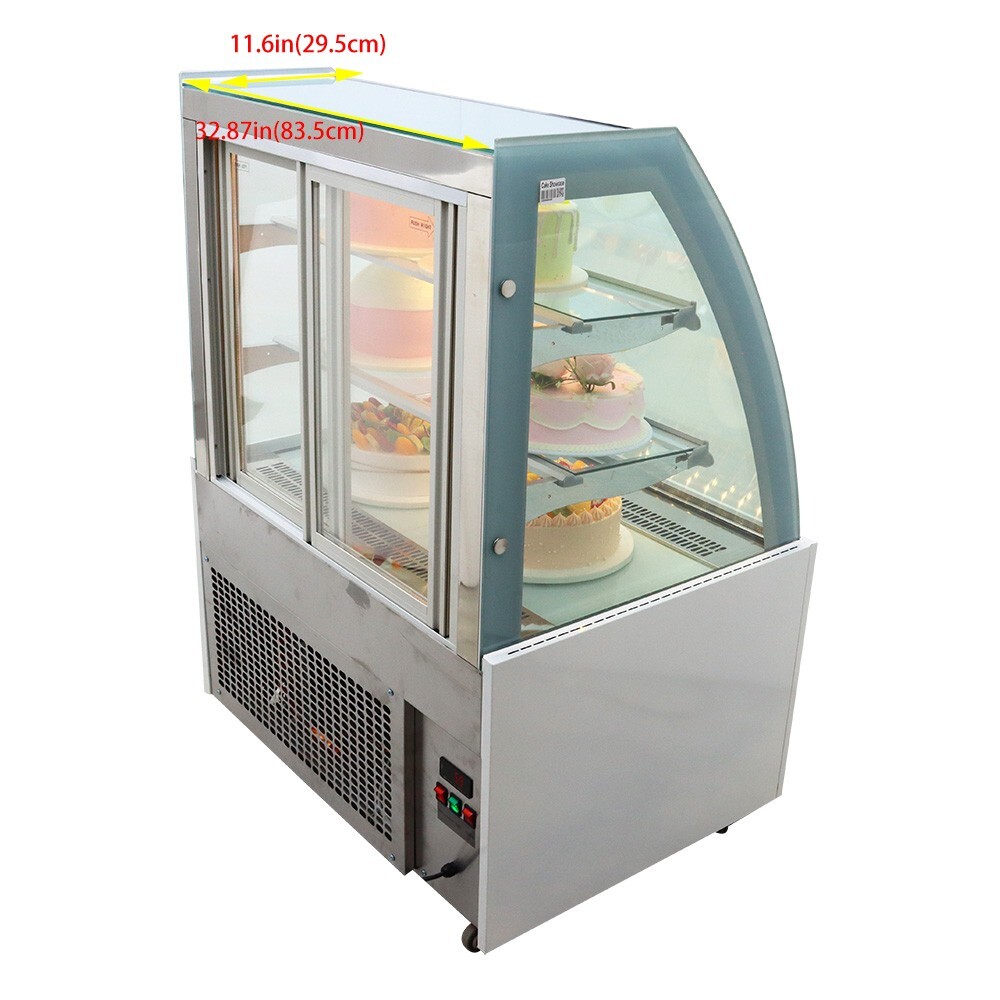 220V Floor 3 Layers Refrigerated Cake Display Cabinet Bakery Showcase