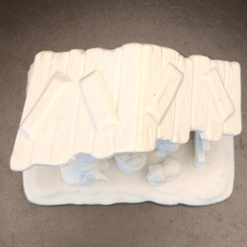 Mini Ceramic 4" Bisque NativityManger Scene