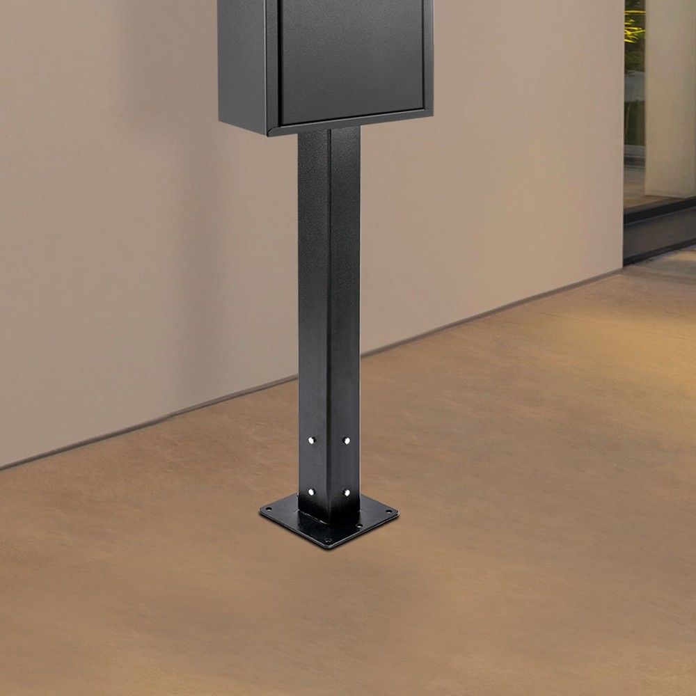 Mailbox Post w/ Base Carbon Steel Mailbox Mounting Post Mailbox Post for Outside