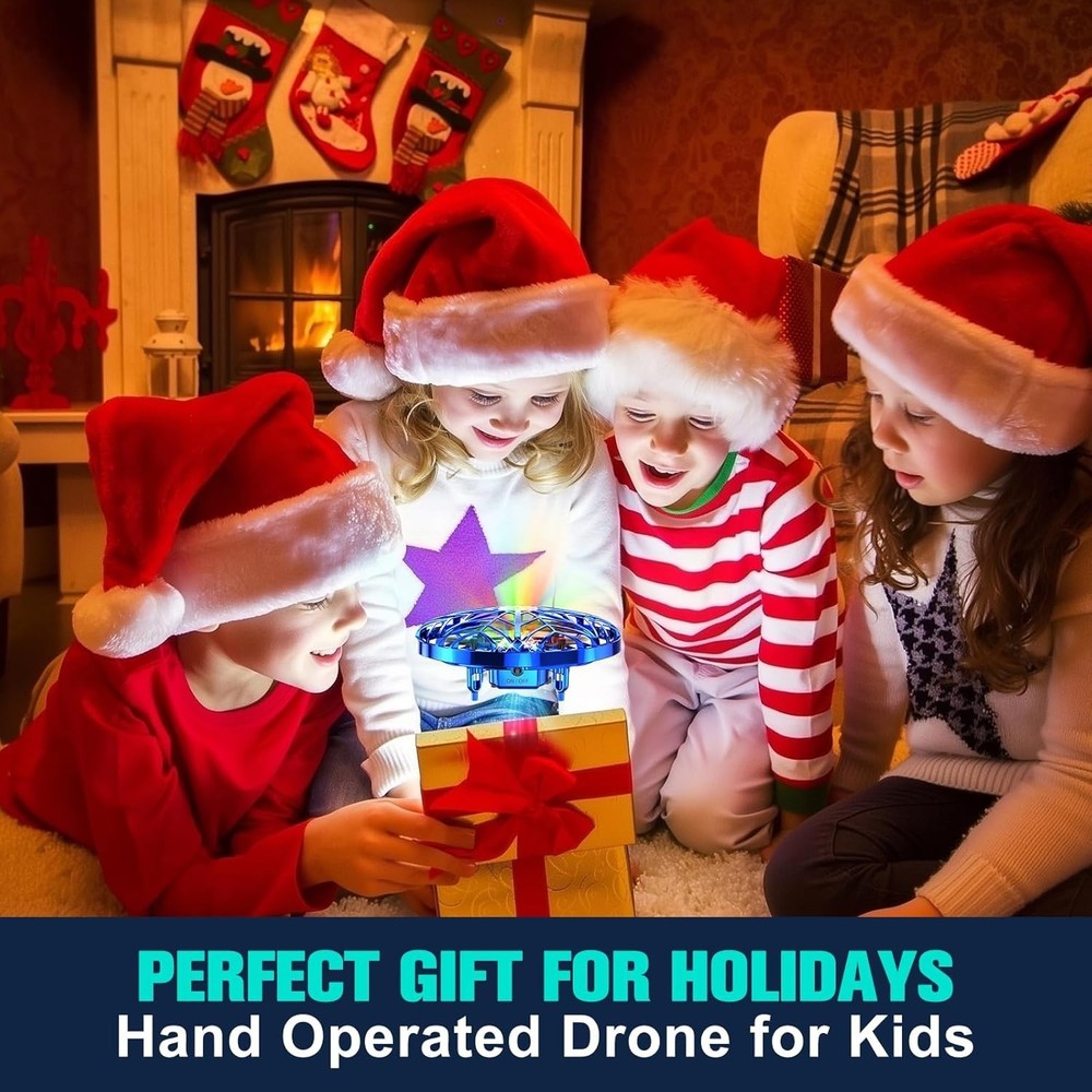 Interactive Kids Drone with Obstacle Avoidance - Rechargeable Mini Quadcopter