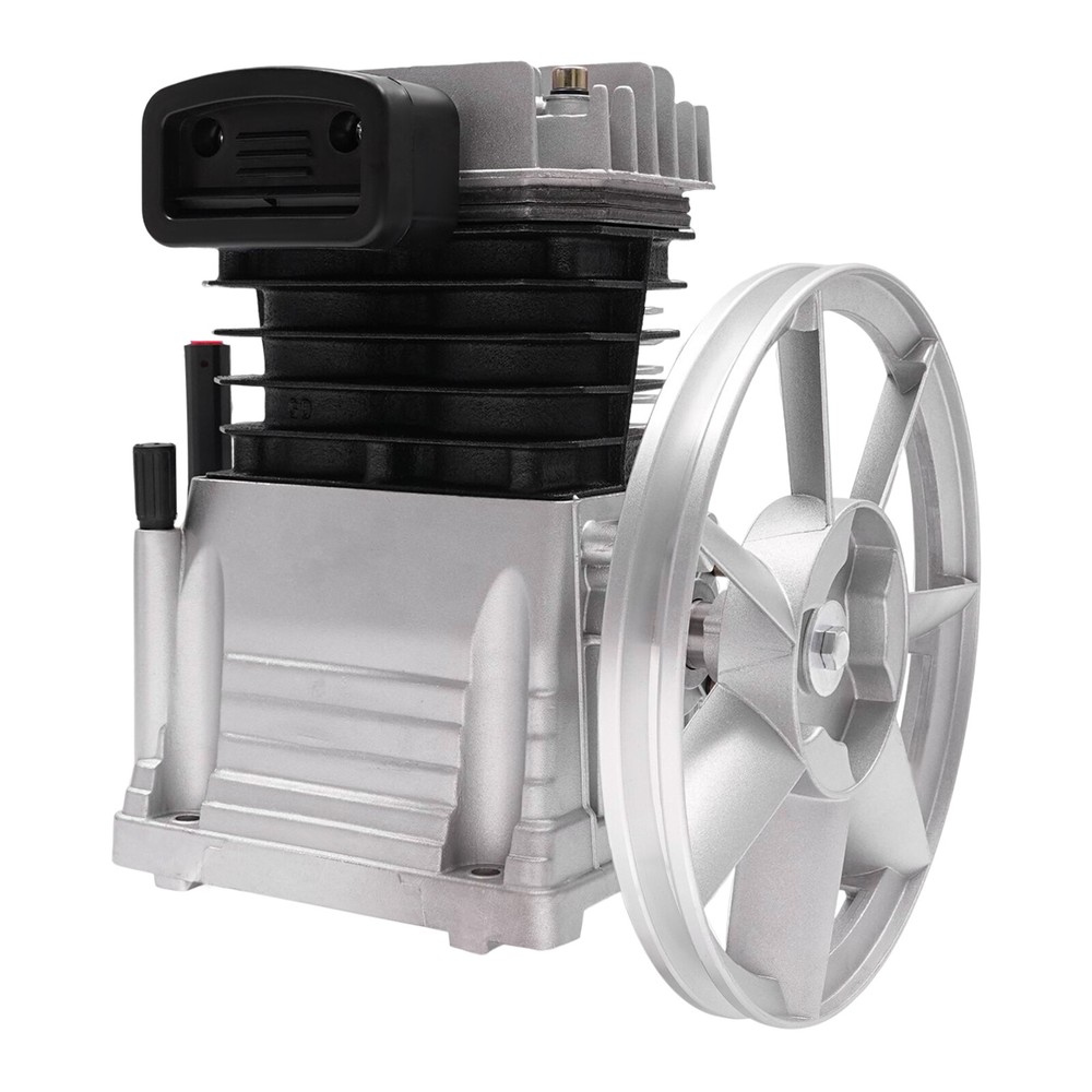 2 Cylinders Piston Air Compressor Pump Head 3HP Air Compressor Pump Head Silver