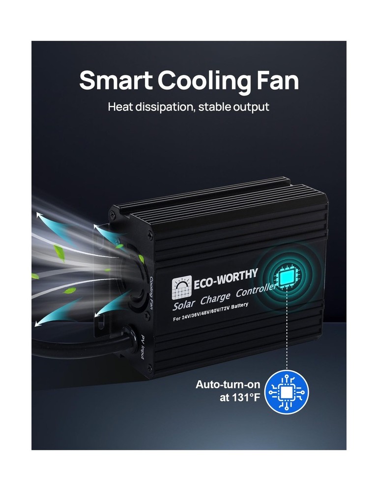 ECO-WORTHY 12A Boost MPPT Solar Charge Controller Solar Panel Regul... Fast Ship