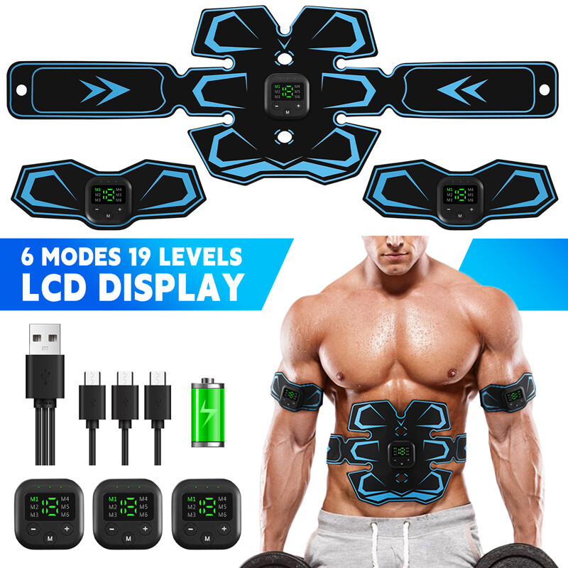 EMS ABS Abdominal Belt Muscle Trainer Stimulator Toning Smart Training Belt USB