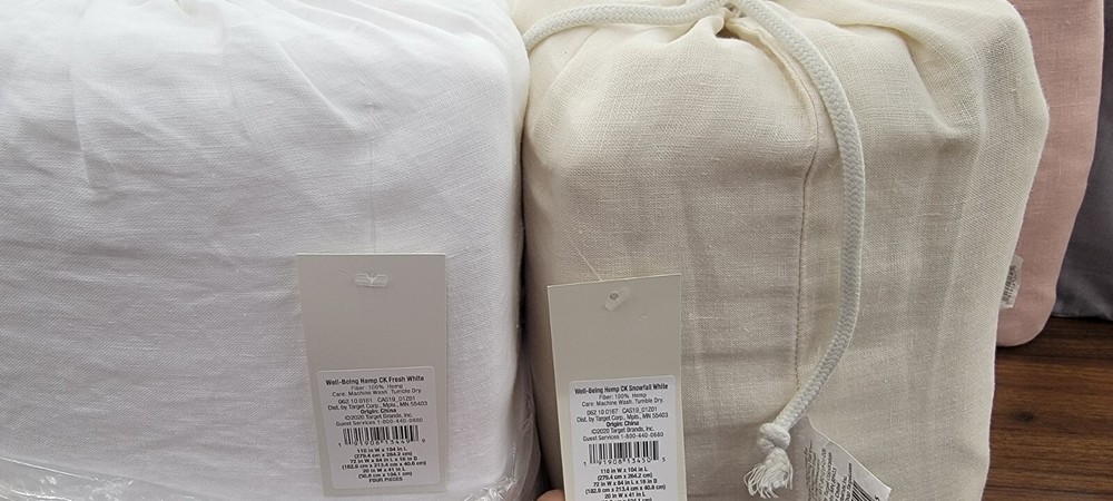 Casaluna California King 100% Washed Hemp Solid Sheet Set Snowfall White
