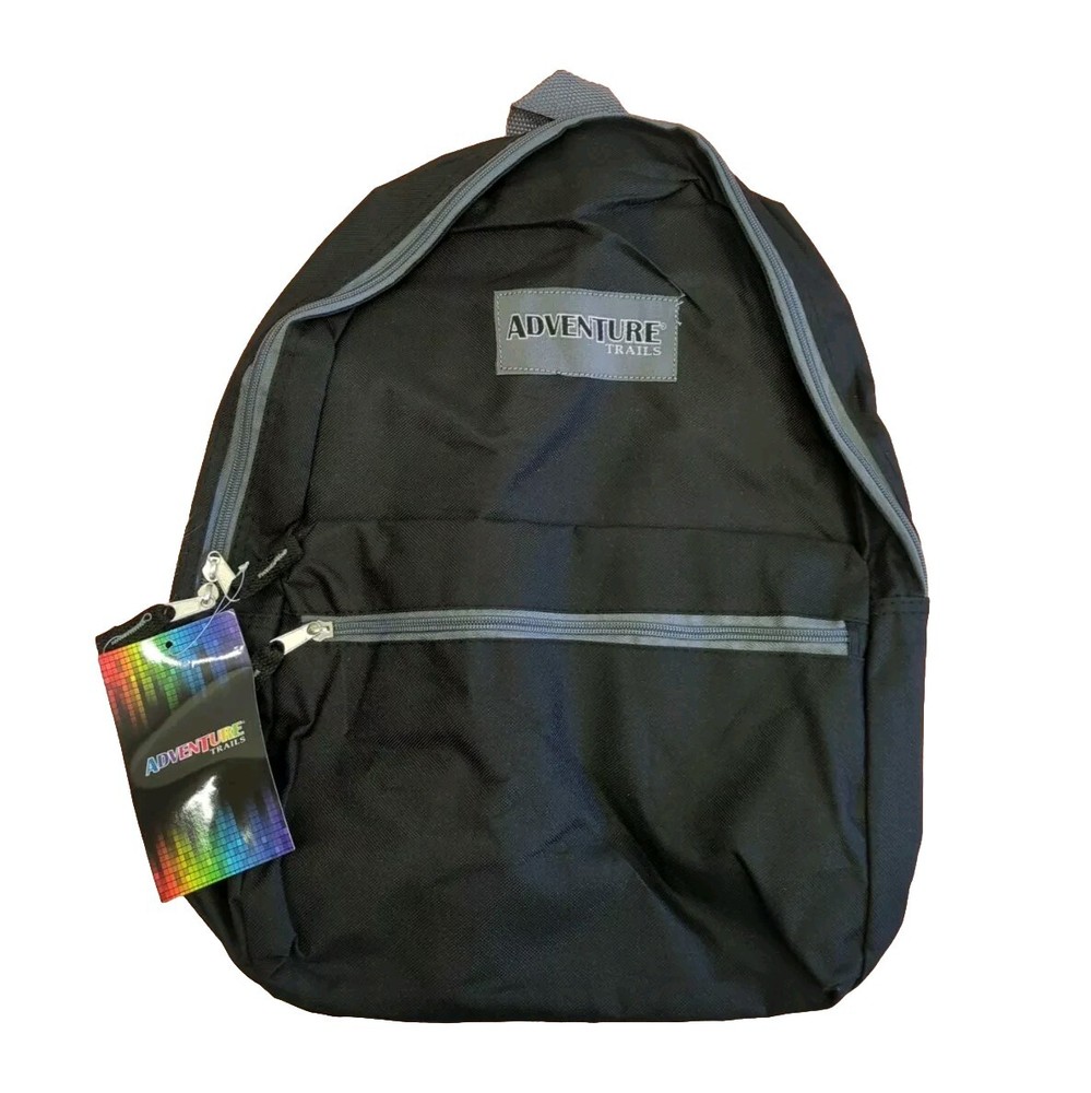 Adventure Trails Unisex Black Backpack