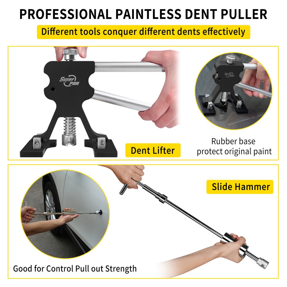 Professional Paintless Dent Removal Tool Car Dent Repair Puller Kit