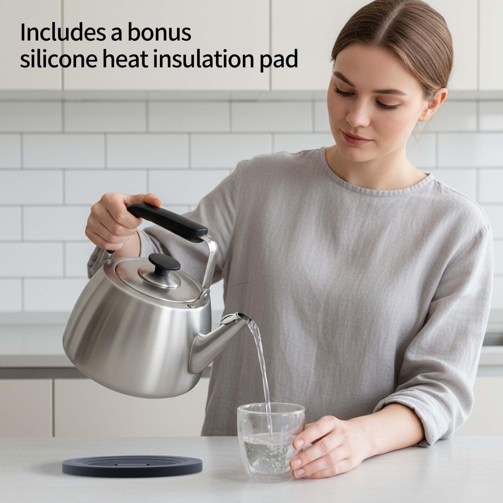 SADOMAIN Tea Kettle, Whistling Stovetop 2.3 Quarts, Stainless steel color