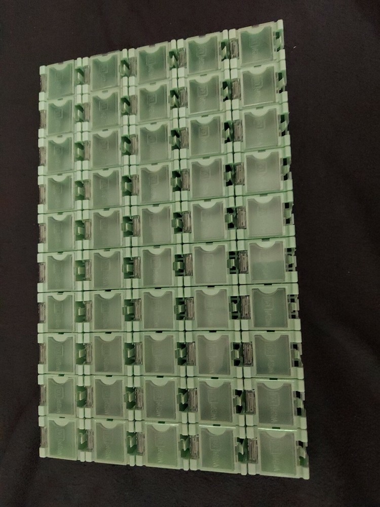 Green SMT SMD Electronic Components Storage Box Organizer 50 Grids