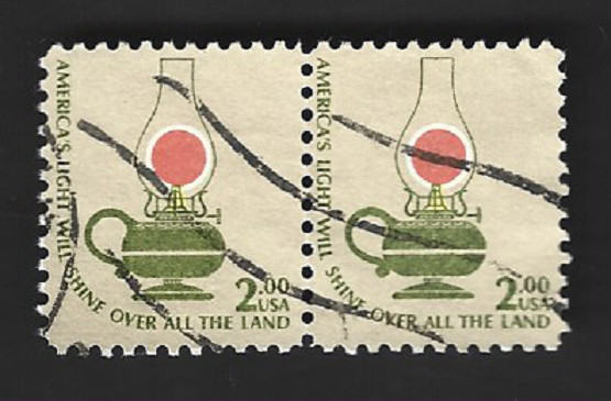 Scott# 1611 $2 Kerosene Lamp H. Pair - (A-7)
