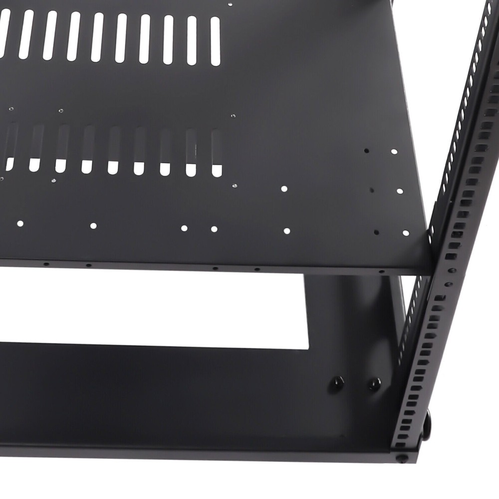 18U 4 Post Open Frame Network Server Rack Holder on Caters Adjustable 0-31.5"