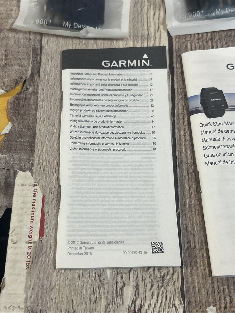 Garmin Vivoactive 1 Smart Watch Activity Tracker, w/Charger & 3 Different Bands