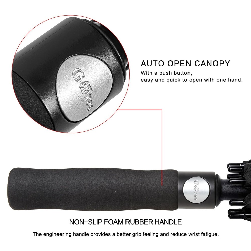 G4Free 62 Inch Automatic Open Golf Umbrella Oversize Extra Large