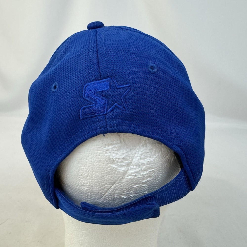 Starter Men Ball Cap Strap Back Hat Solid Blue Blank Adjustable Fast Ship
