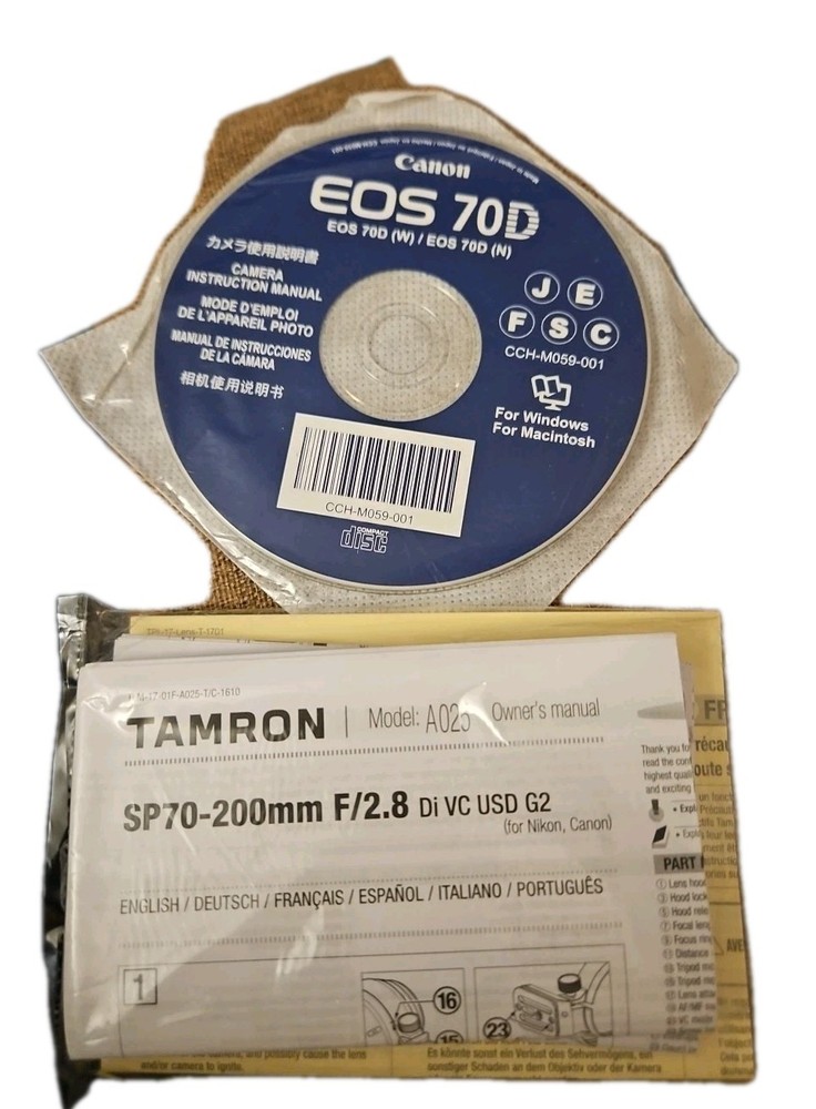 Canon CD For EOS 70D & TAMRON Owners Manual