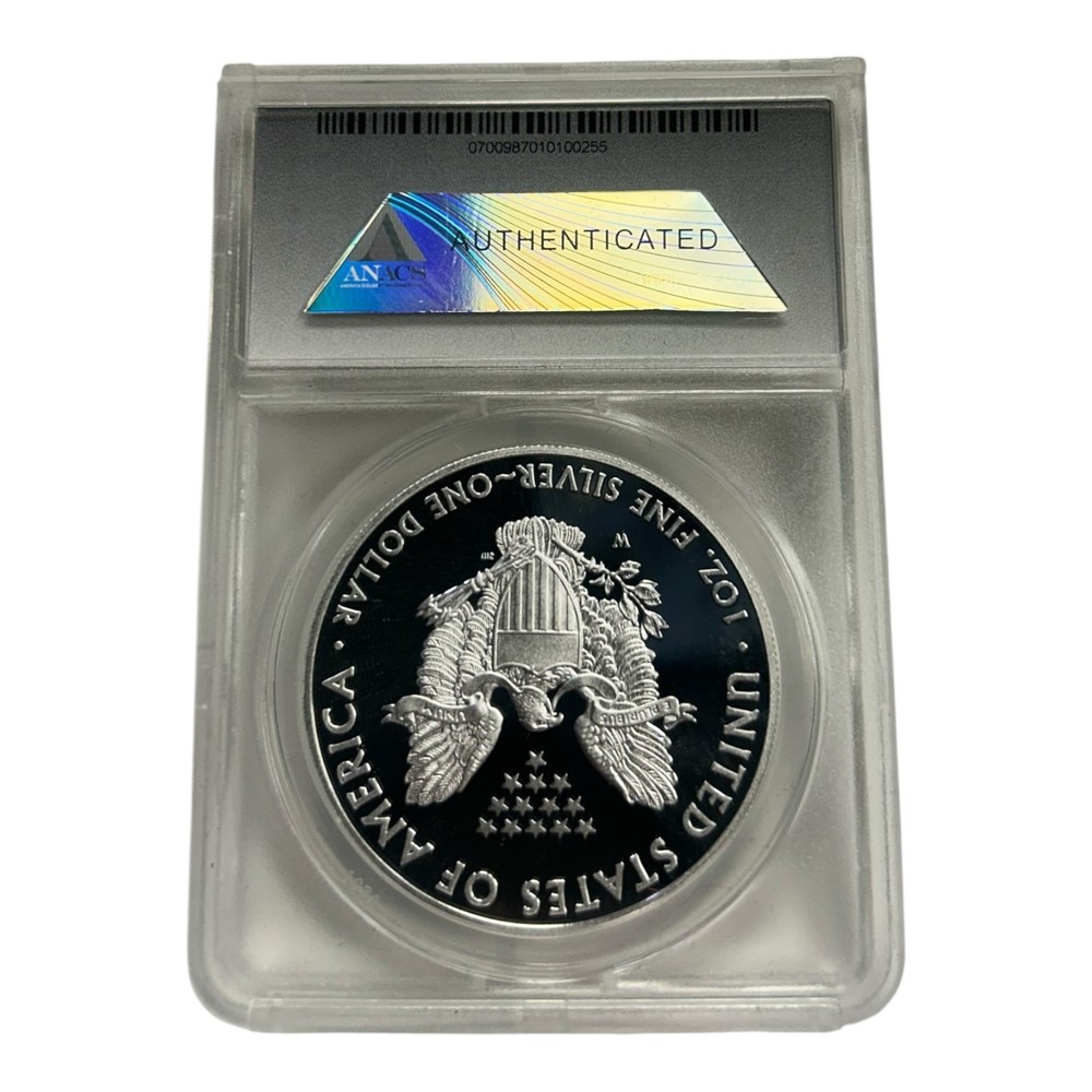 2014-W ANACS PR70 DCAM Silver Eagle $1 First Day of Issue Proof