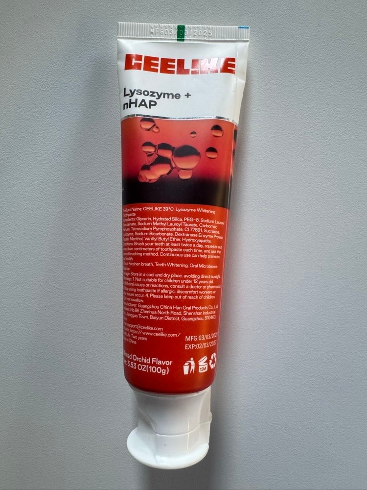 CEELIKE 39°C Lysozyme Toothpaste - Warm Sensation - 3 x 3.53 oz