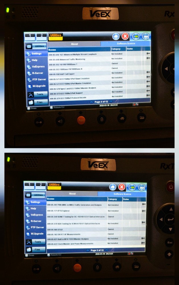 VeEX RXT-1200 RXT-3400 4000G READY