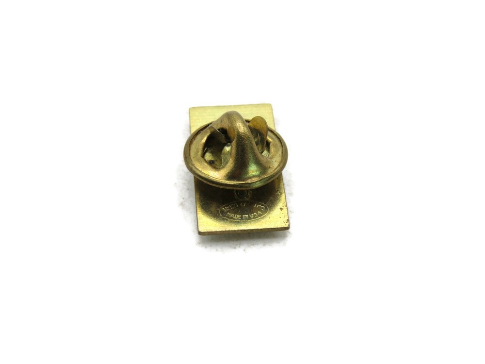 Vintage Lighthouse Pin Blue White & Gold Tone