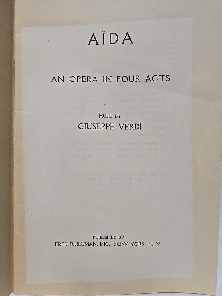 AIDA - METROPOLITAN OPERA - Libretto GIUSEPPE VERDI -