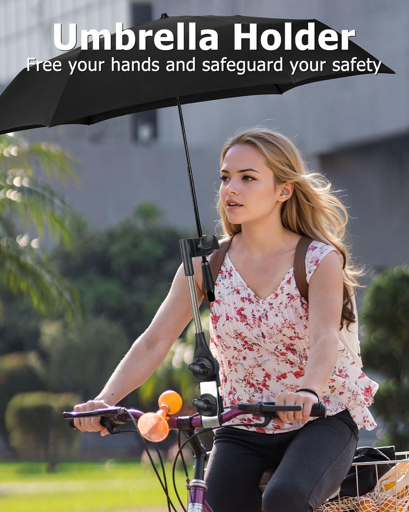 Umbrella Mount Stroller Adjustable Angle Golf Push Cart Holder Baby Attachment