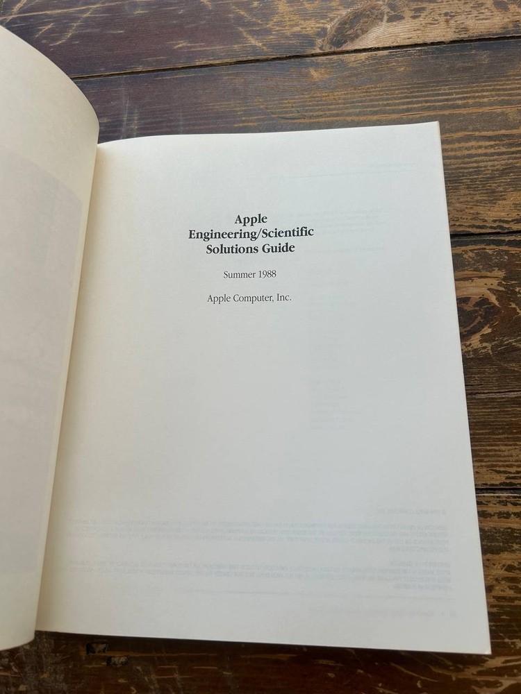Apple Engineering/Scientific Solutions Guide Summer 1988 Vintage Book
