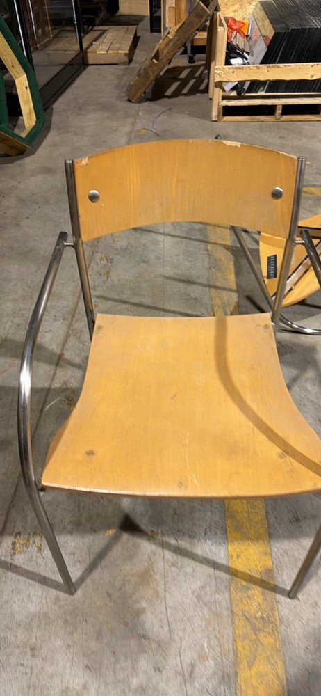 Bernhardt Sonar stacking Chairs. Chrome Base W/Maple Seat/Back.  Price Per Chair