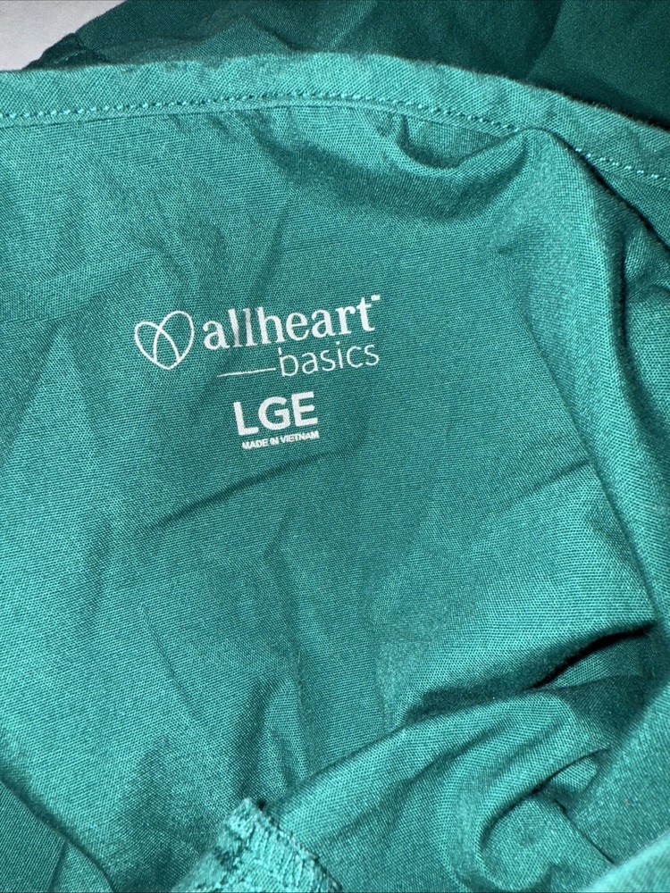 Allheart Scrub Basics UNISEX TOP Size Large Green