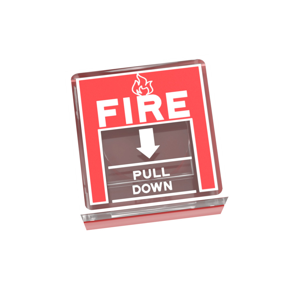 Fire Alarm Pull Pattern - Emergency Custom Printed Minifig Scale - Brick City