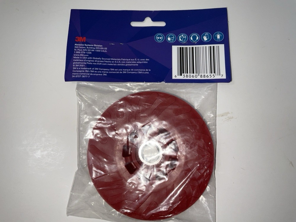 NIP 3M Disc Back-up Pad Ribbed - Extra Hard - Red - 88655