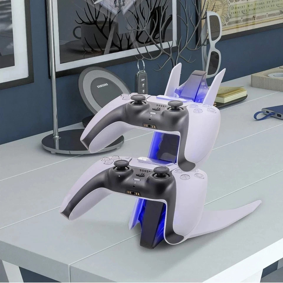 PS5 Controller Charger, PlayStation 5 Controller Charging Station with LED Light