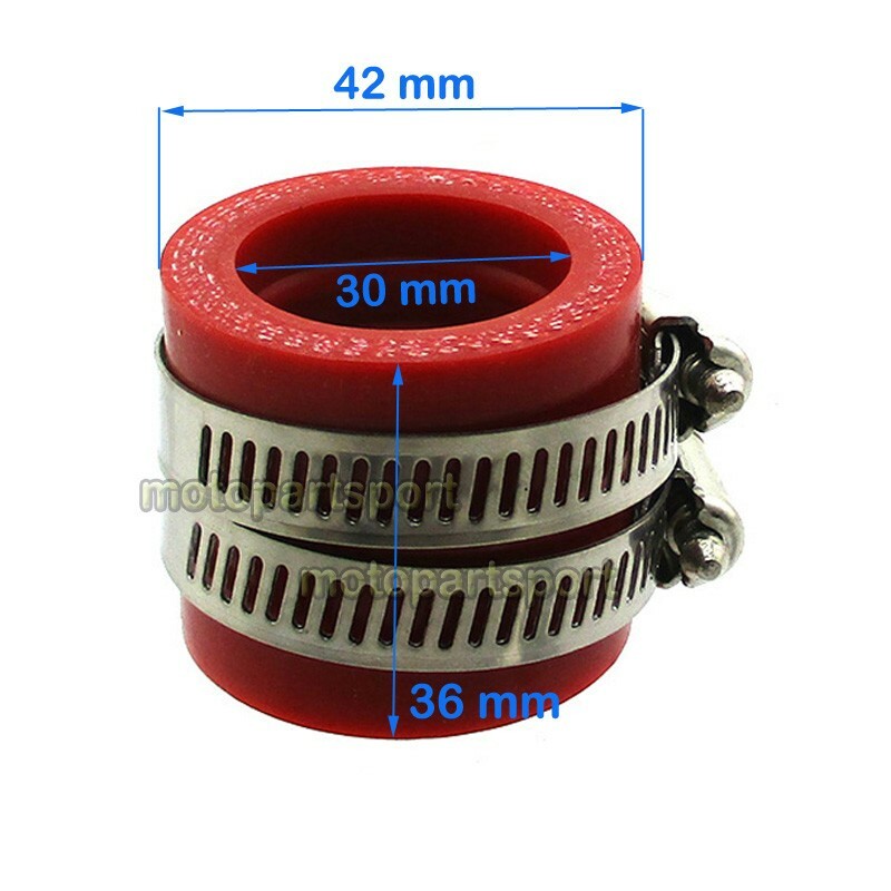 30mm Carburetor Carb Intake Manifold Adapter Boot Sleeve Joint Red