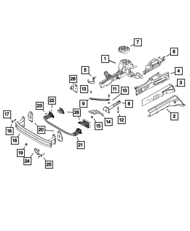 Genuine Mopar Frame Side Rail Left 68439587AA