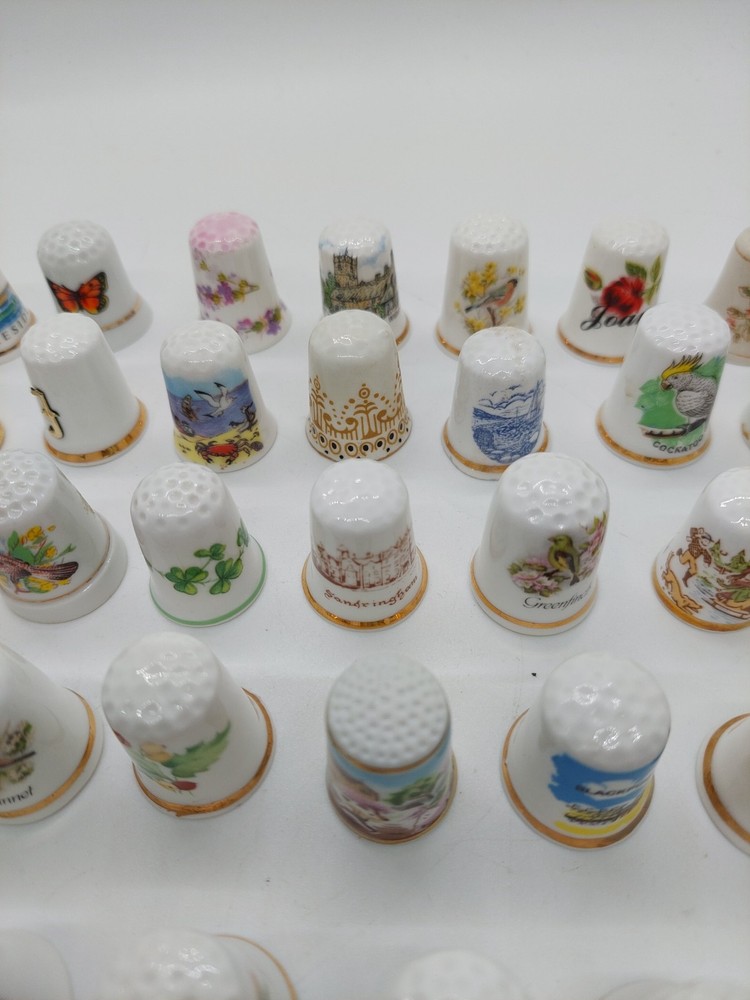 Massive bundle of 50 vintage thimbles