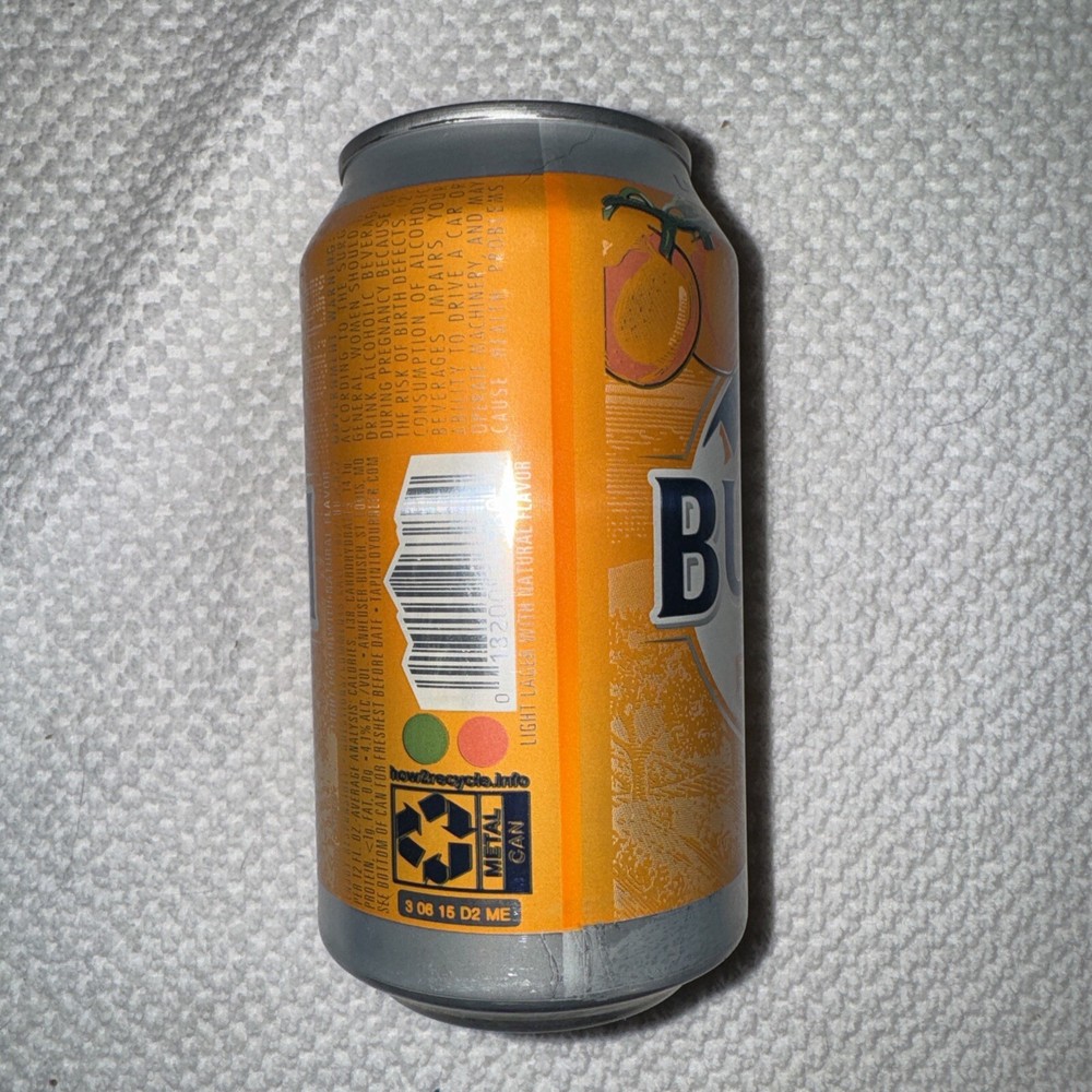 2023 Empty Busch Light Peach 12 Oz Beer Can Limited Edition Bottom Opened