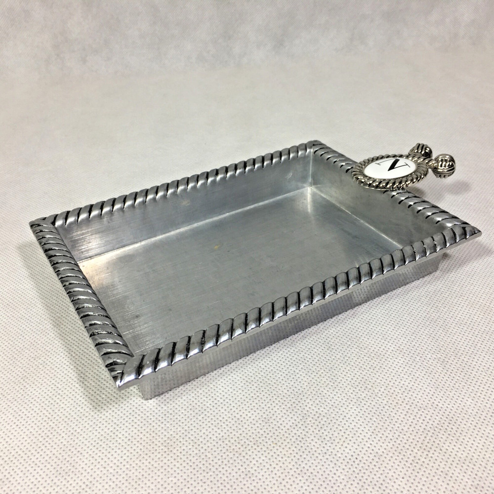 Mud Pie 2009 N Initial Metal Note Holder Tray 501013