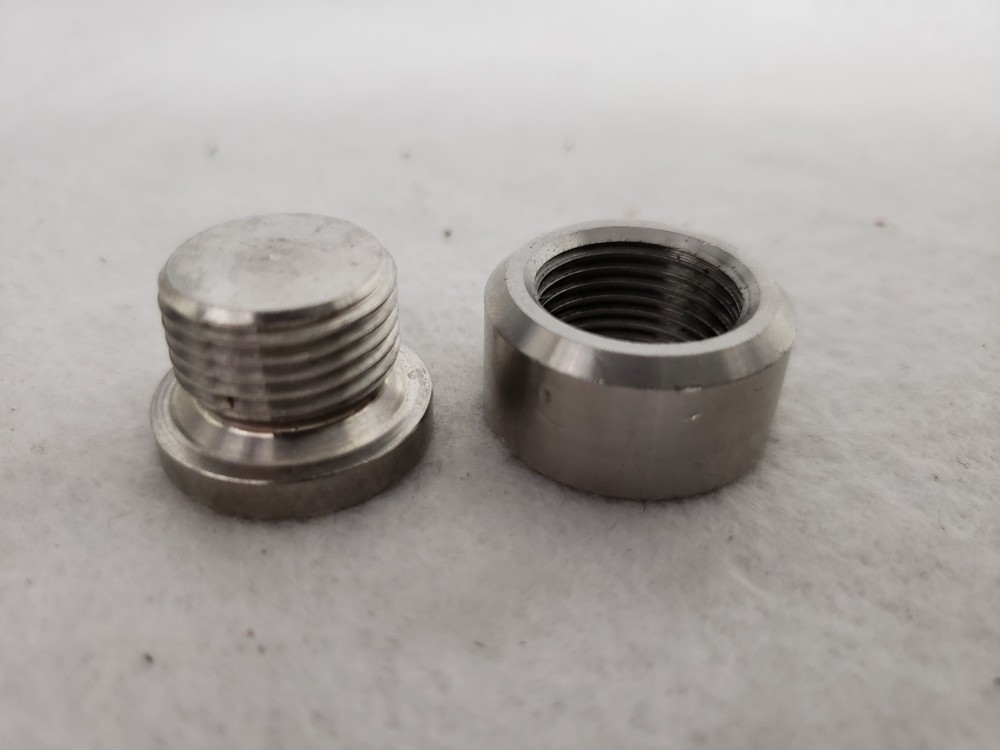 Oxygen Sensor O2 Weld on Stepped Nut & Cap Bung Kit M18*1.5 Thread S2P2