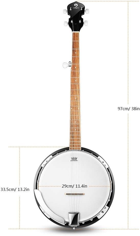5 String Banjo Full Size Kit with Resonator Remo Head Beginner Accessories