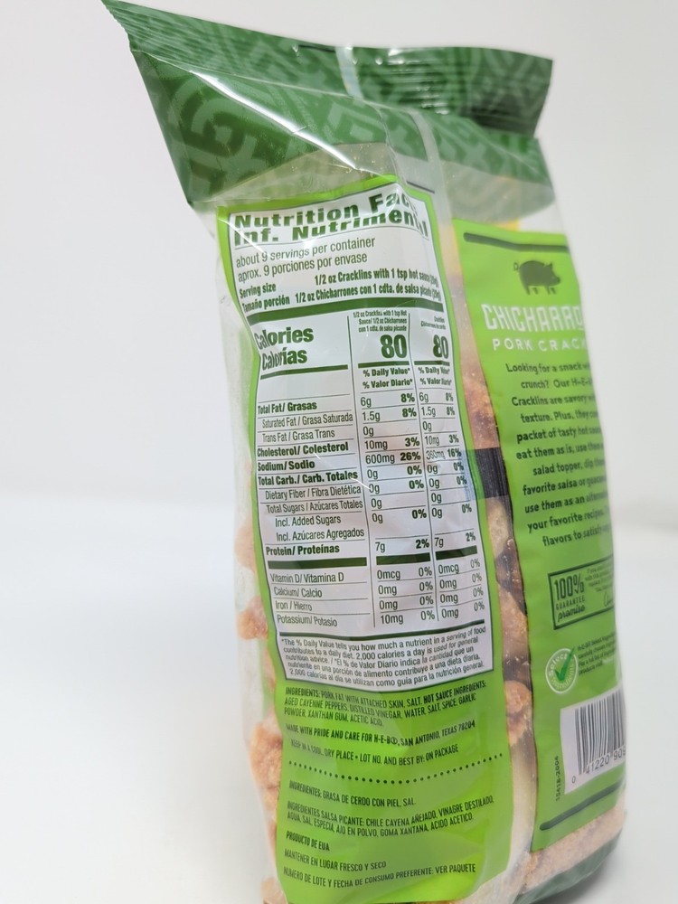 HEB Chicharrones Pork Cracklins 6 Ounce Bag
